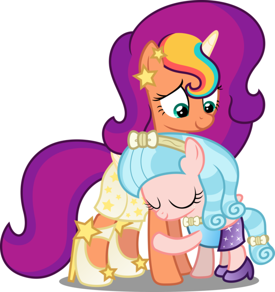 Size: 8561x9069 | Tagged: safe, artist:atomicmillennial, derpibooru import, cozy glow, sunny starscout, alicorn, pegasus, pony, g5, my little pony: a new generation, a better ending for cozy, absurd resolution, clothes, dress, duo, ear piercing, earring, female, filly, foal, g4, g5 to g4, generation leap, hairband, headcanon, high heels, image, jewelry, mama sunny, mare, piercing, png, race swap, shoes, simple background, story included, sunnycorn, transparent background, vector