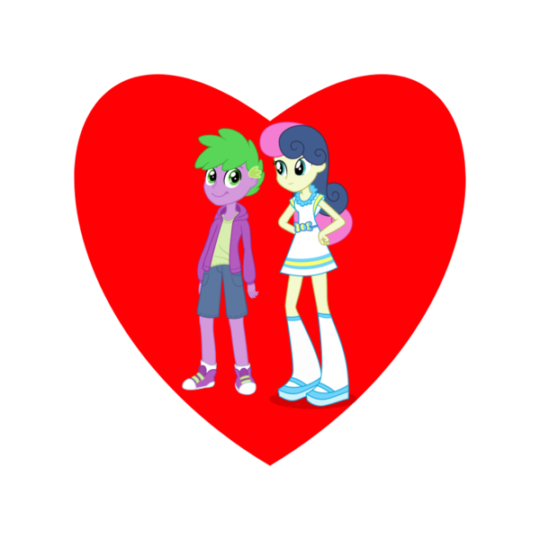 Size: 800x800 | Tagged: safe, derpibooru import, bon bon, spike, sweetie drops, human, equestria girls, human spike, humanized, image, png, shipping, shipping heart, spikebon