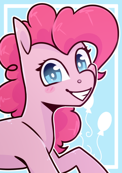 Size: 2039x2894 | Tagged: safe, artist:jelly-sketch, artist:jellysketch, derpibooru import, part of a set, pinkie pie, earth pony, pony, blush sticker, blushing, bust, cutie mark background, female, g4, grin, high res, image, looking at you, mare, png, portrait, smiling, smiling at you, solo