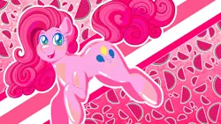 Size: 1024x576 | Tagged: safe, artist:therabbitfollower, derpibooru import, pinkie pie, earth pony, pony, abstract background, female, food, image, jpeg, mare, solo, watermelon