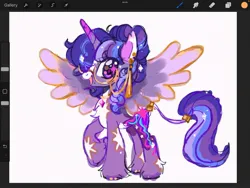 Size: 2048x1536 | Tagged: safe, artist:sonira24, derpibooru import, twilight sparkle, twilight sparkle (alicorn), alicorn, pony, alternate design, ear piercing, earring, female, glasses, image, jewelry, jpeg, leonine tail, mare, necklace, piercing, redesign, simple background, solo, tail, twitterina design, white background