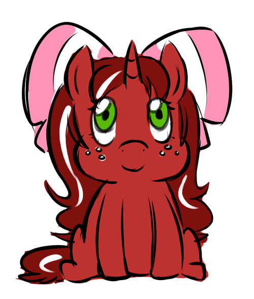 Size: 500x587 | Tagged: safe, artist:redintravenous, derpibooru import, oc, oc:red ribbon, pony, unicorn, ask red ribbon, bow, chibi, female, hair bow, image, mare, png, solo