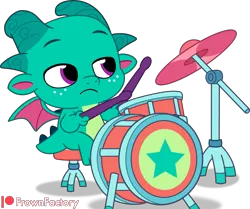 Size: 3587x3000 | Tagged: safe, artist:frownfactory, derpibooru import, sparky sparkeroni, dragon, g5, my little pony: tell your tale, bored, drums, drumsticks, horns, image, male, musical instrument, png, simple background, solo, transparent background, unimpressed, vector, wings