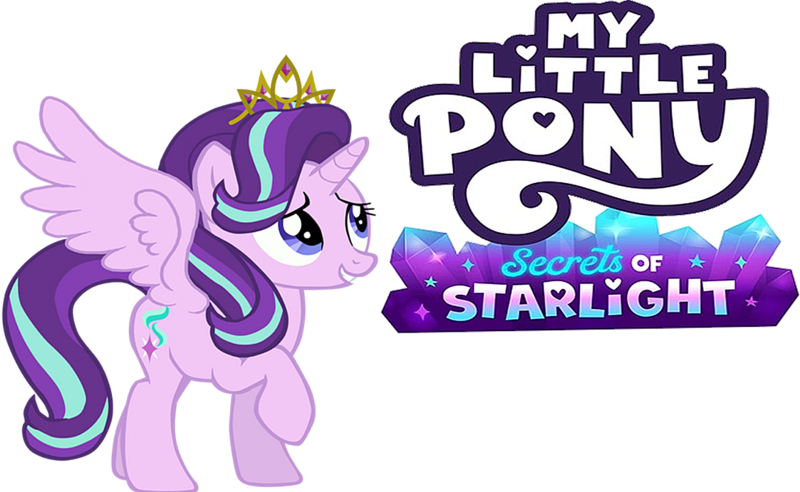 Size: 1123x691 | Tagged: safe, artist:littlewingedkuriboh, derpibooru import, editor:incredibubbleirishguy, starlight glimmer, alicorn, g5, my little pony: make your mark, spoiler:g5, alicornified, image, my little pony: make your mark chapter 6, png, race swap, secrets of starlight, starlicorn, title card, xk-class end-of-the-world scenario