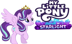 Size: 1123x691 | Tagged: safe, artist:littlewingedkuriboh, derpibooru import, editor:incredibubbleirishguy, starlight glimmer, alicorn, g5, my little pony: make your mark, spoiler:g5, alicornified, image, my little pony: make your mark chapter 6, png, race swap, secrets of starlight, starlicorn, title card, xk-class end-of-the-world scenario