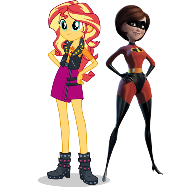 Size: 1080x1080 | Tagged: safe, artist:cutler1228, derpibooru import, sunset shimmer, human, equestria girls, equestria girls series, spoiler:eqg series (season 2), boots, clothes, cowboy hat, elastigirl, evil grin, female, frown, glare, glasses, gloves, grin, hair, hairband, hat, high heel boots, image, leather, leather vest, png, shirt, shoes, simple background, skirt, smiling, smirk, socks, teenager, the incredibles, top, transparent background, vest