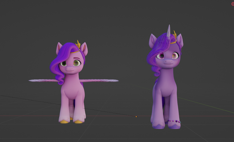 Size: 1022x619 | Tagged: safe, derpibooru import, izzy moonbow, pipp petals, pegasus, pony, unicorn, g5, spoiler:g5, 3d, blender, image, png