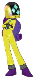 Size: 271x595 | Tagged: safe, derpibooru import, screencap, rarity, equestria girls, rainbow rocks, background removed, clothes, costume, cropped, daft punk, daft rarity, helmet, image, png, purple hair