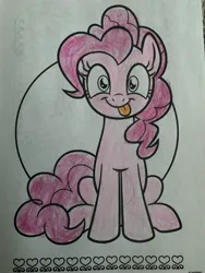Size: 3024x4032 | Tagged: safe, artist:snakebit3443, derpibooru import, pinkie pie, earth pony, coloring book, female, image, jpeg, pinkie being pinkie, silly, solo, tongue out