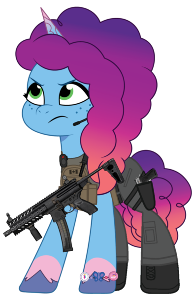 Size: 852x1303 | Tagged: safe, artist:edy_january, artist:prixy05, derpibooru import, edit, vector edit, earth pony, pony, g5, my little pony: tell your tale, angry, armor, beretta, beretta 90 two, body armor, call of duty, call of duty: warzone, canada, canadian, canadian flag, clothes, equipment, gears, gun, image, insurgency: sandstorm, military, military pony, military uniform, misty brightdawn, mpx, png, rebirth misty, simple background, soldier, soldier pony, solo, submachinegun, tactical, tactical vest, transparent background, uniform, us army, vector, vest, weapon