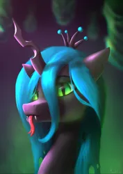 Size: 1941x2741 | Tagged: safe, artist:harukiicat, derpibooru import, queen chrysalis, changeling, changeling queen, pony, buggo, fangs, female, image, looking at you, png, solo, tongue out