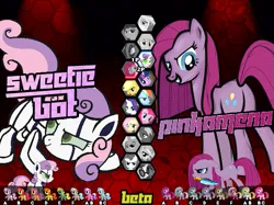 Size: 635x474 | Tagged: safe, artist:fimroots, derpibooru import, applejack, fluttershy, pinkie pie, rainbow dash, rarity, sweetie belle, twilight sparkle, robot, fighting is magic, image, mane six, pinkamena diane pie, png, sweetie bot