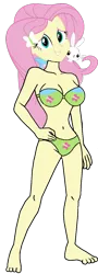 Size: 495x1374 | Tagged: suggestive, artist:matik1982, derpibooru import, angel bunny, fluttershy, human, equestria girls, bikini, clothes, female, image, png, simple background, solo, swimsuit, transparent background