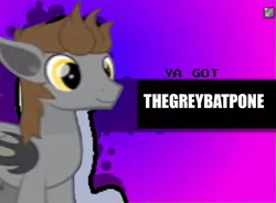Size: 663x487 | Tagged: artist needed, safe, derpibooru import, oc, oc:devin, unofficial characters only, bat pony, pony, banned from equestria daily, 1000 hours in ms paint, gradient background, image, jpeg, male, meme, purple background, simple background, smiling, stallion, ya got