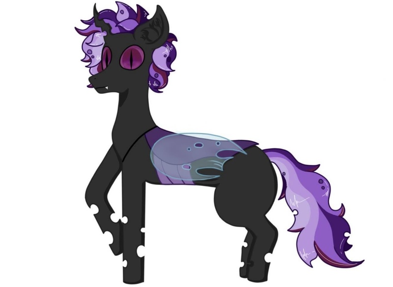 Size: 1321x966 | Tagged: safe, artist:nismorose, derpibooru import, oc, oc:asher, changeling, pony, ear fluff, fangs, horn, image, insect wings, jpeg, male, one leg raised, purple changeling, purple eyes, purple hair, purple mane, purple tail, simple background, slit pupils, solo, solo male, stallion, tail, white background, wings