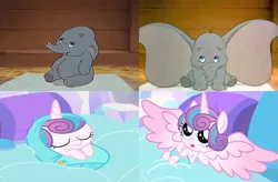 Size: 1053x692 | Tagged: safe, derpibooru import, princess flurry heart, the crystalling, baby alicorn, comparison, dumbo, image, png