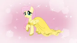 Size: 1024x577 | Tagged: safe, artist:discordedproductions, derpibooru import, fluttershy, pegasus, pony, fanfic:bride of discord, clothes, cute, dress, flutterbeautiful, image, jpeg, shyabetes