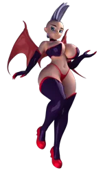 Size: 1200x2000 | Tagged: suggestive, derpibooru import, zecora, anthro, human, succubus, 3d, breasts, busty zecora, humanized, image, png, simple background, transparent background