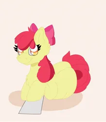Size: 1654x1900 | Tagged: safe, artist:cinematic-fawn, derpibooru import, apple bloom, earth pony, pony, female, filly, foal, image, jpeg, lying down, paper, prone, solo