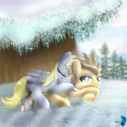 Size: 2000x2000 | Tagged: safe, artist:phoenixpaintfg, derpibooru import, derpy hooves, doctor whooves, time turner, earth pony, pegasus, pony, duo, duo male and female, eyes closed, female, g4, high res, image, jpeg, lying down, male, mare, outdoors, signature, smiling, snow, snuggling, sparkles, sparkly eyes, stallion, tree, wingding eyes, wings, winter