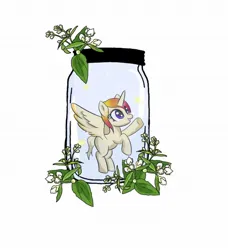 Size: 1080x1184 | Tagged: artist needed, safe, derpibooru import, oc, unofficial characters only, alicorn, alicorn oc, horn, image, jar, jpeg, simple background, solo, white background, wings