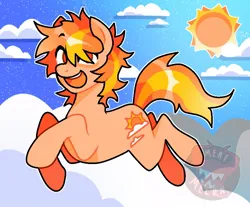 Size: 1000x828 | Tagged: safe, artist:clowncarpal, derpibooru import, oc, unofficial characters only, earth pony, pony, cloud, image, jpeg, male, solo, stallion, stars, sun