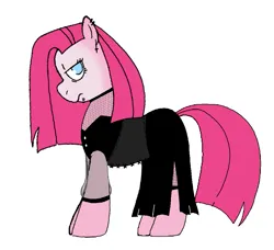 Size: 989x900 | Tagged: safe, artist:dsstoner, derpibooru import, pinkie pie, earth pony, pony, clothes, corset, dress, female, goth, gothic, image, makeup, mare, piercing, pinkamena diane pie, pinktober, png