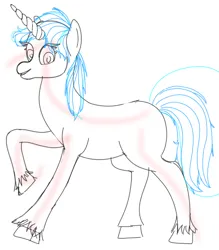 Size: 1092x1245 | Tagged: safe, artist:ramdom_player201, derpibooru import, oc, unofficial characters only, unicorn, image, incomplete, jpeg, simple background, sketch, solo, white background, wip