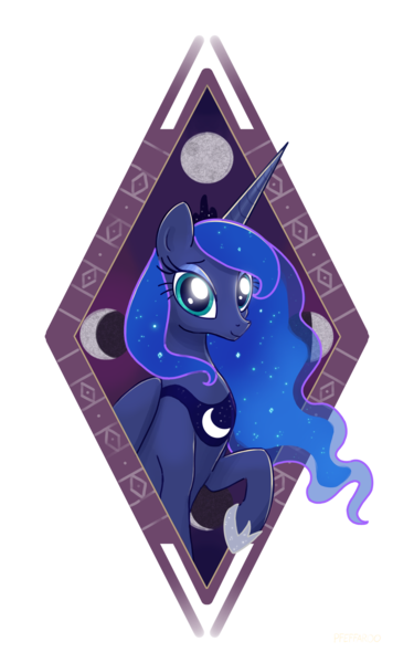 Size: 2048x3275 | Tagged: safe, artist:pfeffaroo, derpibooru import, princess luna, alicorn, pony, bust, image, moon, png, portrait, simple background, solo, transparent background