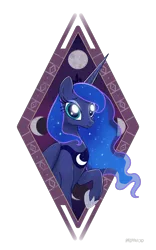 Size: 2048x3275 | Tagged: safe, artist:pfeffaroo, derpibooru import, princess luna, alicorn, pony, bust, image, moon, png, portrait, simple background, solo, transparent background