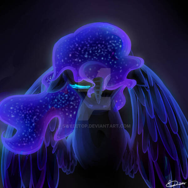 Size: 894x894 | Tagged: safe, artist:sweeetop, oc, oc:nyx, unofficial characters only, alicorn, pony, alicorn oc, crying, deviantart watermark, horn, image, jpeg, nightmare nyx, obtrusive watermark, sad, solo, tears of pain, watermark, wings