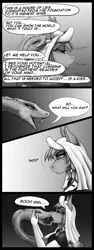 Size: 1000x2667 | Tagged: suggestive, artist:shamziwhite, derpibooru import, oc, oc:ripy, anthro, snake, female, image, kissing, monochrome, nodding, nun, nun uniform, png, text, tongue out, wall of text