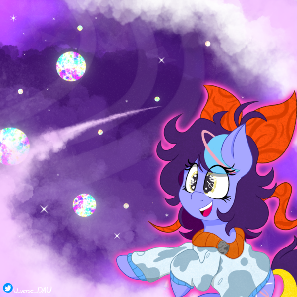 Size: 5000x5000 | Tagged: safe, artist:juniverse, derpibooru import, oc, oc:juniverse, unofficial characters only, earth pony, pony, cute, exploring, galaxy, happy, image, multiverse, png, smiling, solo, stars