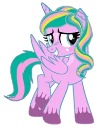 Size: 828x993 | Tagged: safe, artist:star-heart2002, derpibooru import, oc, oc:star heart, alicorn, pony, derpibooru community collaboration, 2024 community collab, image, png, simple background, smiling, transparent background