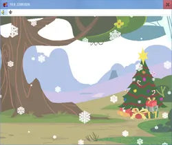 Size: 642x541 | Tagged: safe, artist:alethila, derpibooru import, fighting is magic, background, christmas, christmas tree, cloud, cloudy, fighting is magic aurora, fog, holiday, image, png, snow, tree