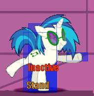 Size: 190x194 | Tagged: safe, artist:alethila, derpibooru import, vinyl scratch, pony, fighting is magic, background, background pony, fighting is magic aurora, floppy ears, game, game screencap, image, png, raised tail, recolor, smiling, standing on two hooves, tail