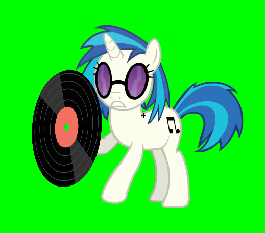 Size: 519x456 | Tagged: safe, artist:alethila, derpibooru import, vinyl scratch, fighting is magic, adobe flash, fighting is magic aurora, frown, green background, image, png, record, simple background