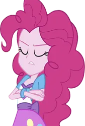 Size: 1707x2520 | Tagged: safe, artist:homersimpson1983, derpibooru import, edit, edited screencap, screencap, pinkie pie, human, equestria girls, background removed, crossed arms, eyes closed, female, image, png, simple background, solo, transparent background