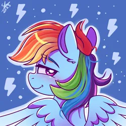 Size: 1280x1280 | Tagged: safe, artist:galaxy swirl, derpibooru import, rainbow dash, pegasus, pony, bedroom eyes, cute, dashabetes, eyebrows, eyebrows visible through hair, female, g4, image, jpeg, looking at you, looking back, looking back at you, mare, solo, spread wings, wings