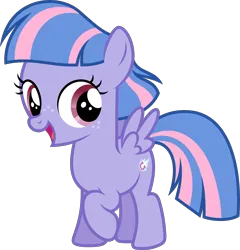 Size: 5700x5944 | Tagged: safe, artist:starryshineviolet, derpibooru import, wind sprint, pegasus, pony, absurd resolution, female, filly, foal, g4, gameloft, happy, image, open mouth, png, raised hoof, simple background, solo, spread wings, transparent background, vector, wings