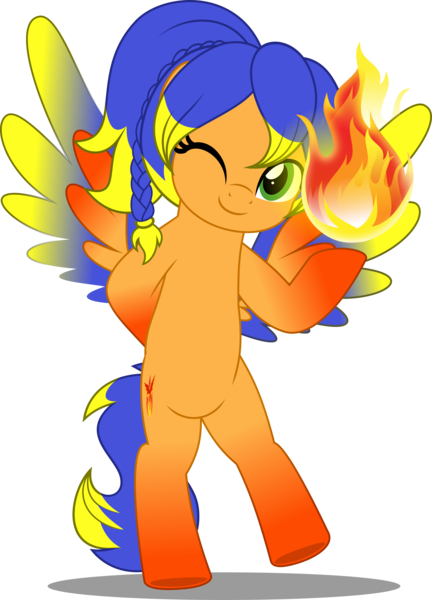 Size: 3604x5000 | Tagged: safe, artist:jhayarr23, derpibooru import, oc, oc:solar aura, pegasus, belly, colored wings, commission, commissioner:solar aura, fire, fireball, gradient hooves, gradient wings, image, pegasus oc, png, sorceress, wings, ych result, your character here