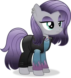 Size: 3599x3984 | Tagged: safe, artist:anime-equestria, derpibooru import, maud pie, earth pony, pony, clothes, cute, dyed hair, dyed mane, dyed tail, ear piercing, emo, eyeshadow, female, image, jacket, jewelry, leather, leather jacket, makeup, mare, maudabetes, necklace, piercing, png, punk, rock candy necklace, simple background, solo, tail, transparent background, vector