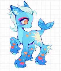 Size: 1737x2048 | Tagged: safe, artist:p0nyplanet, derpibooru import, oc, unofficial characters only, merpony, pony, abstract background, adoptable, coat markings, female, image, jpeg, mare, solo