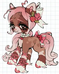 Size: 1622x2048 | Tagged: safe, artist:p0nyplanet, derpibooru import, oc, unofficial characters only, earth pony, pony, adoptable, bow, choker, female, hair accessory, hair bow, image, jpeg, lace, mare, solo, tail, tail bow