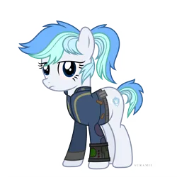 Size: 2449x2449 | Tagged: safe, artist:suramii, derpibooru import, oc, earth pony, pony, clothes, female, image, jumpsuit, mare, png, simple background, solo, transparent background, vault suit, vector