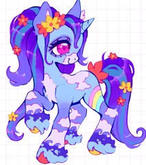 Size: 1815x2047 | Tagged: safe, artist:p0nyplanet, derpibooru import, oc, unofficial characters only, earth pony, pony, adoptable, chest fluff, female, flower, flower in hair, image, jpeg, mare, solo, unshorn fetlocks