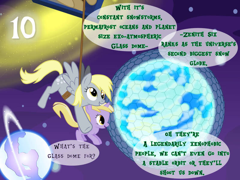 Size: 1032x774 | Tagged: safe, artist:bronybyexception, derpibooru import, derpy hooves, dinky hooves, pegasus, unicorn, advent calendar, doctor who, force field, galaxy, hanging, image, implied doctor whooves, jpeg, planet, rope, space, tardis
