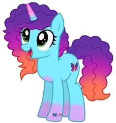 Size: 5388x5698 | Tagged: safe, artist:ejlightning007arts, derpibooru import, pony, unicorn, g5, my little pony: make your mark, my little pony: tell your tale, spoiler:g5, bracelet, coat markings, colored horn, cute, freckles, g4, g5 to g4, generation leap, happy, horn, image, jewelry, misty brightdawn, mistybetes, open mouth, png, rebirth misty, simple background, socks (coat marking), solo, transparent background, vector