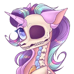 Size: 3000x3000 | Tagged: safe, artist:kreteen art, derpibooru import, starlight glimmer, pony, unicorn, bust, collaboration, collaboration:choose your starlight, female, floppy ears, freeny's hidden dissectibles, heart, heart eyes, image, mare, png, portrait, simple background, skull, solo, transparent background, wingding eyes