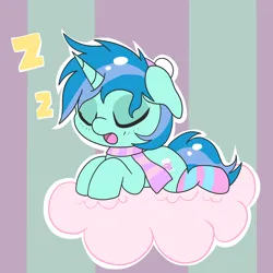 Size: 1500x1500 | Tagged: safe, artist:trackheadtherobopony, derpibooru import, oc, oc:sleepy whistles, unofficial characters only, unicorn, clothes, hat, image, onomatopoeia, png, scarf, sleeping, socks, solo, sound effects, zzz